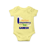 My First Independence Day Cloud Theme Romper - PASTEL YELLOW - New Born (Chest 14")