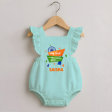 My First Independence Day Tricolour Ribbon Romper Frock - MINT GREEN - 0 - 3 Months Old (Chest 19")