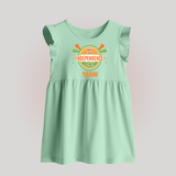 My First Independence Day Celebration Badge Baby Frock - MINT GREEN - 0 - 3 Months Old (Chest 17")