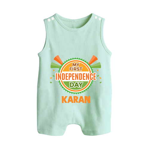 My First Independence Day Celebration Badge Button Romper