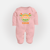 My First Independence Day Celebration Badge Full Body Suit - BABY PINK - New Born (Chest 7.5")