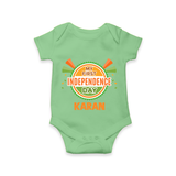 My First Independence Day Celebration Badge Romper - GREEN - New Born (Chest 14")