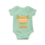 My First Independence Day Celebration Badge Romper - MINT GREEN - New Born (Chest 14")