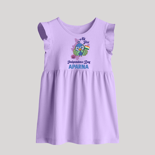 My First Independence Day Peacock Pride Baby Frock - LILAC - 0 - 3 Months Old (Chest 17")
