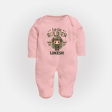 Little Soldier Baby Full Body Suit - BABY PINK - New Born (Chest 7.5")