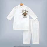 Little Soldier Baby Kurta - WHITE - 3 - 6 Months Old (Chest 24", Kurta Length 14'', Waist 19", Pant Length 14")