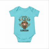 Little Soldier Baby Romper - ARCTIC BLUE - New Born (Chest 14")