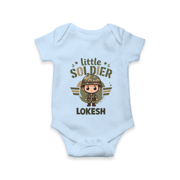 Little Soldier Baby Romper - BABY BLUE - New Born (Chest 14")