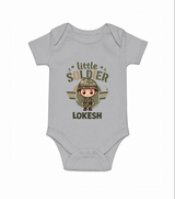 Little Soldier Baby Romper - GREY - New Born (Chest 14")