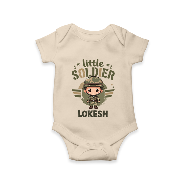 Little Soldier Baby Romper - IVORY - New Born (Chest 14")