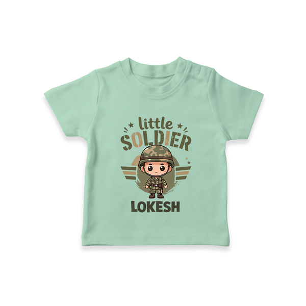 Little Soldier Baby T Shirt - MINT GREEN - 0-5 Months Old (Chest 17")