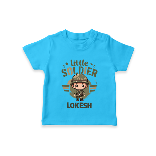 Little Soldier Baby T Shirt - SKY BLUE - 0-5 Months Old (Chest 17")