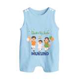 United by India Button Romper - BABY BLUE - New Born (Chest 18")