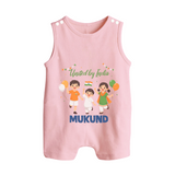 United by India Button Romper - BABY PINK - New Born (Chest 18")