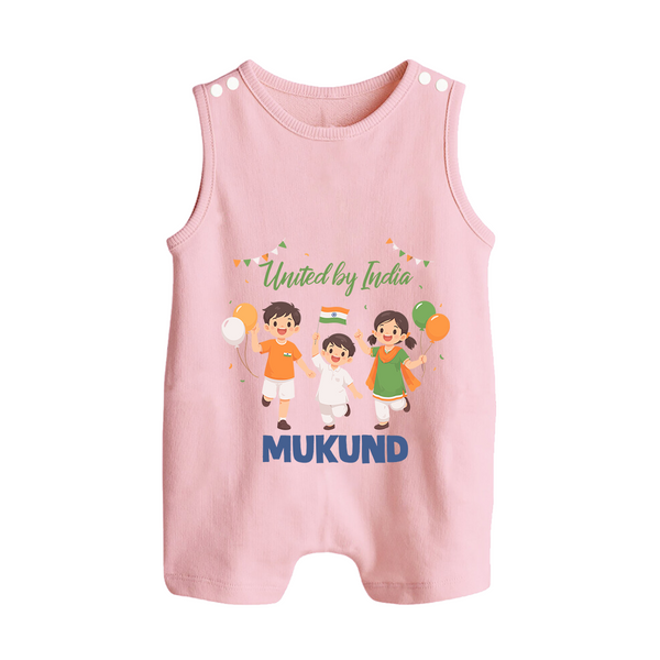 United by India Button Romper - BABY PINK - New Born (Chest 18")
