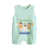 United by India Button Romper - MINT GREEN - New Born (Chest 18")