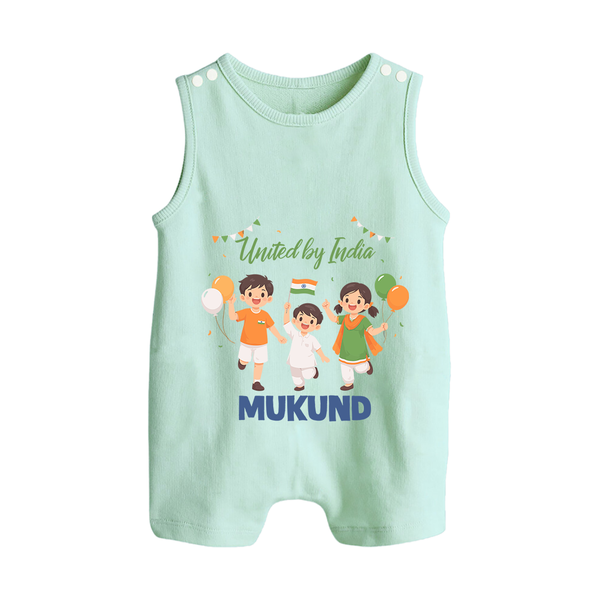 United by India Button Romper - MINT GREEN - New Born (Chest 18")