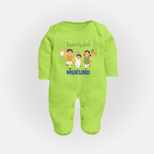 United by India Full Body Suit - LIME GREEN - New Born (Chest 7.5")