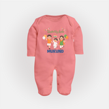 United by India Full Body Suit - PEACH - New Born (Chest 7.5")