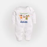 United by India Full Body Suit - WHITE - New Born (Chest 7.5")