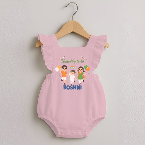 United by India Romper Frock - BABY PINK - 0 - 3 Months Old (Chest 19")