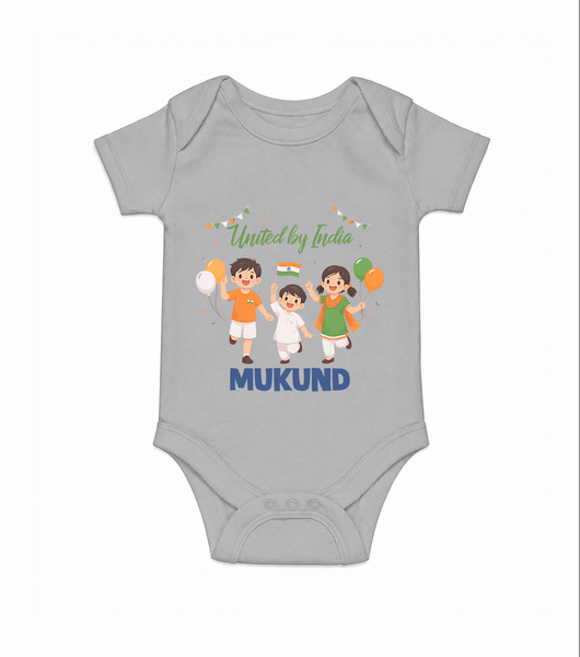 United by India Romper - GREY - New Born (Chest 14")