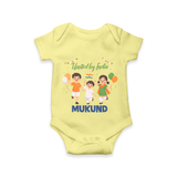 United by India Romper - PASTEL YELLOW - New Born (Chest 14")