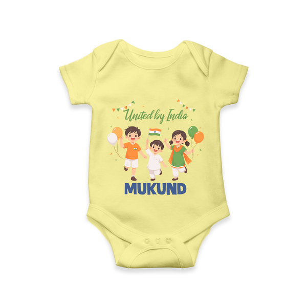 United by India Romper - PASTEL YELLOW - New Born (Chest 14")