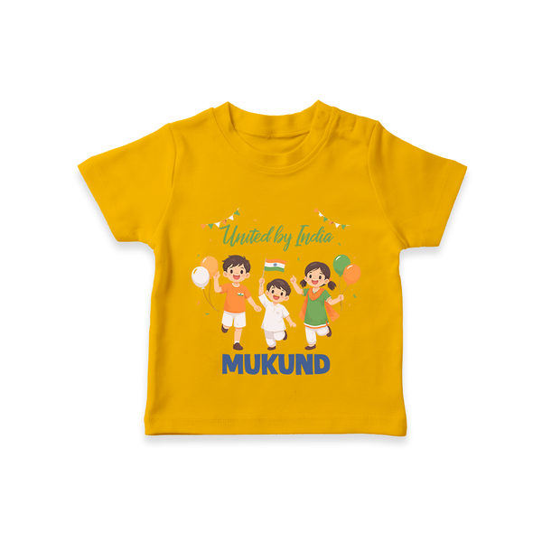 United by India T Shirt - CHROME YELLOW - 0-5 Months Old (Chest 17")