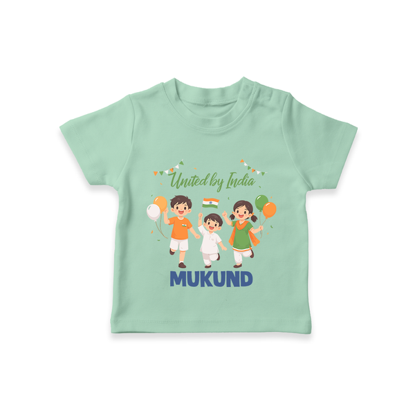 United by India T Shirt - MINT GREEN - 0-5 Months Old (Chest 17")