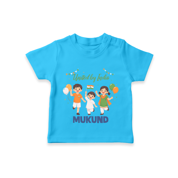 United by India T Shirt - SKY BLUE - 0-5 Months Old (Chest 17")
