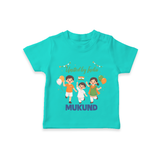 United by India T Shirt - TEAL - 0-5 Months Old (Chest 17")