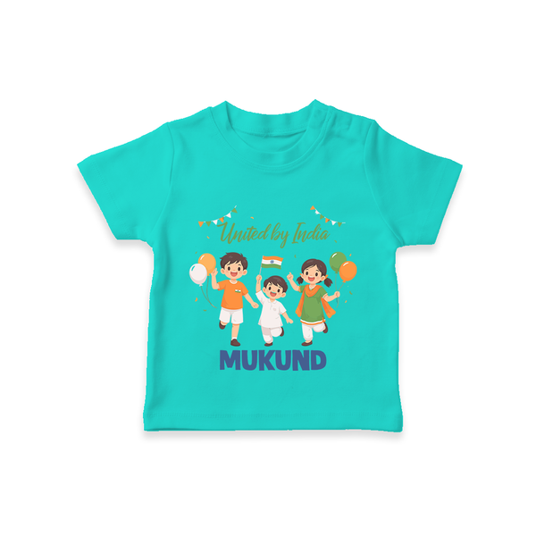 United by India T Shirt - TEAL - 0-5 Months Old (Chest 17")