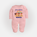 Proud Indian Baby Full Body Suit - BABY PINK - New Born (Chest 7.5")