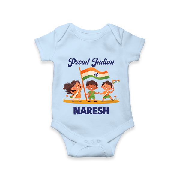 Proud Indian Baby Romper - BABY BLUE - New Born (Chest 14")