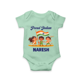 Proud Indian Baby Romper - MINT GREEN - New Born (Chest 14")
