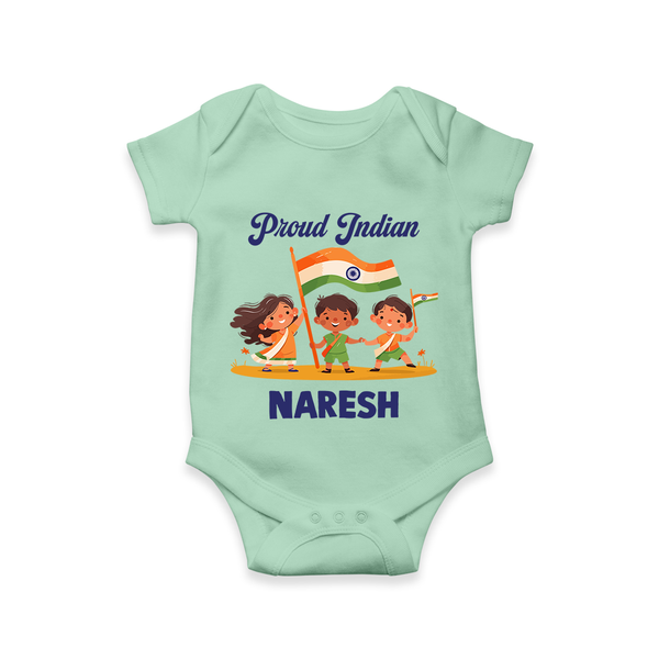 Proud Indian Baby Romper - MINT GREEN - New Born (Chest 14")