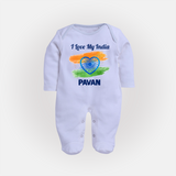 I Love My India Baby Full Body Suit - BABY BLUE - New Born (Chest 7.5")