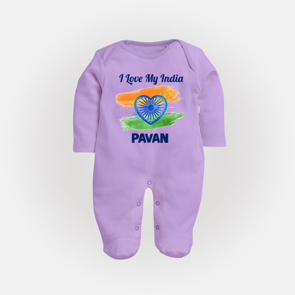 I Love My India Baby Full Body Suit - LILAC - New Born (Chest 7.5")