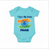 I Love My India Baby Romper - ARCTIC BLUE - New Born (Chest 14")