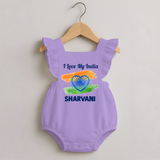 I Love My India Baby Romper Frock - LILAC - 0 - 3 Months Old (Chest 19")