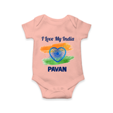 I Love My India Baby Romper - PEACH - New Born (Chest 14")