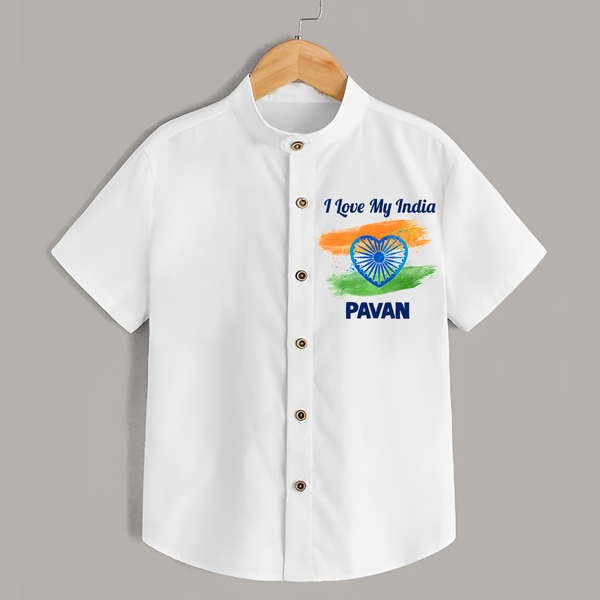 I Love My India Baby Shirt - WHITE - 0 - 6 Months Old (Chest 23")