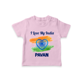 I Love My India Baby T Shirt - BABY PINK - 0-5 Months Old (Chest 17")