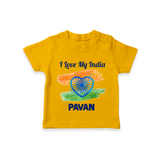 I Love My India Baby T Shirt - CHROME YELLOW - 0-5 Months Old (Chest 17")