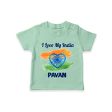 I Love My India Baby T Shirt - MINT GREEN - 0-5 Months Old (Chest 17")