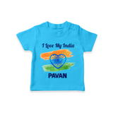 I Love My India Baby T Shirt - SKY BLUE - 0-5 Months Old (Chest 17")