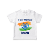I Love My India Baby T Shirt - WHITE - 0-5 Months Old (Chest 17")