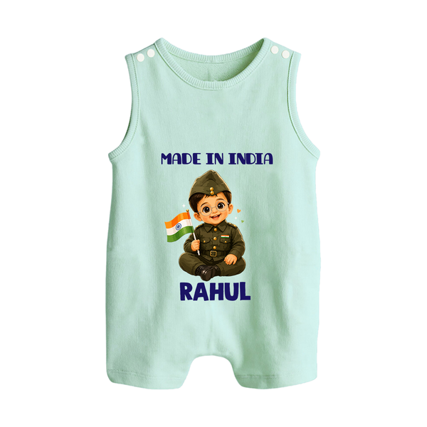 Made in India Baby Button Romper - MINT GREEN - New Born (Chest 18")