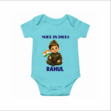 Made in India Baby Romper - ARCTIC BLUE - New Born (Chest 14")